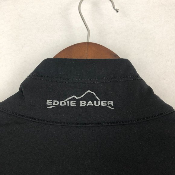Eddie Bauer Black Softshell Jacket Men's Size Small Fleece Lined Full Zip - Picture 10 of 10